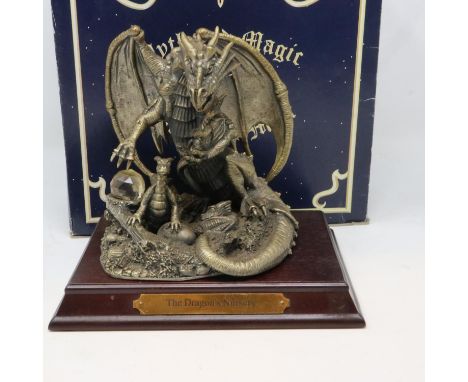 The Tudor Mint Myth &amp; Magic: a large cast pewter figure, The Dragons Nursery, H: 14 cm, boxed. UK P&amp;P Group 2 (£20+VA