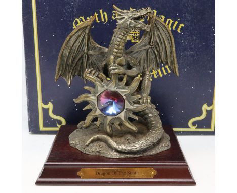 The Tudor Mint Myth &amp; Magic: a large cast pewter figure, The Dragon of the South, limited edition number 741/1250, H: 16 