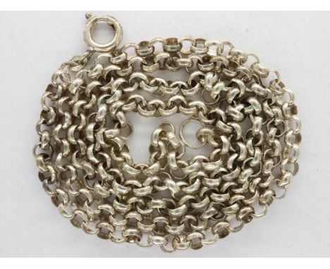 Sterling silver belcher link neck chain, L: 55 cm, 11.5g. UK P&amp;P Group 1 (£16+VAT for the first lot and £2+VAT for subseq