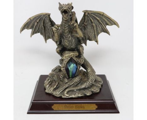 The Tudor Mint Myth &amp; Magic: a large cast pewter figure, Draco Eques, H: 18 cm, boxed. UK P&amp;P Group 2 (£20+VAT for th