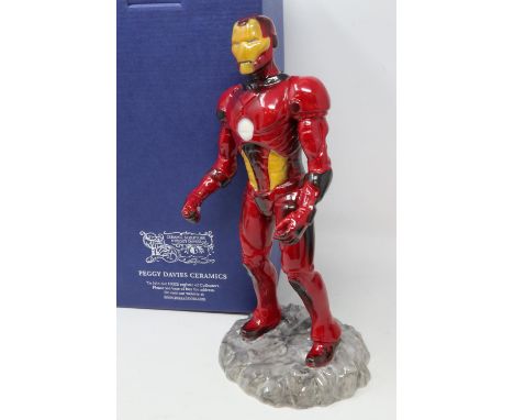 Peggy Davies limited edition Iron Man figurine, 8/12, boxed, no cracks or chips, H: 26 cm. UK P&amp;P Group 2 (£20+VAT for th