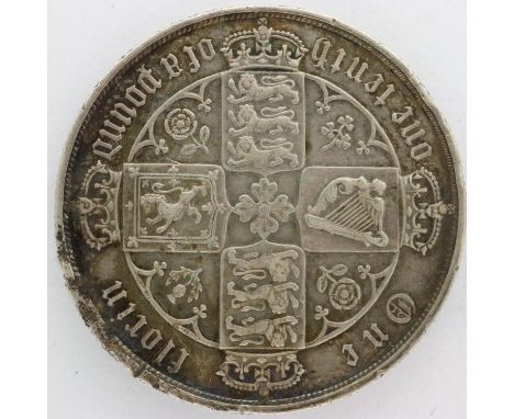 Victorian Gothic florin. UK P&amp;P Group 0 (£6+VAT for the first lot and £1+VAT for subsequent lots) 