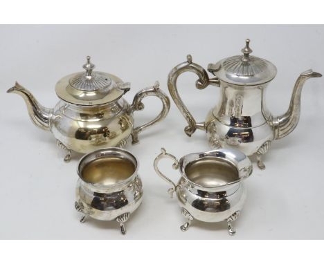 Four piece silver plated tea service. UK P&amp;P Group 3 (£30+VAT for the first lot and £8+VAT for subsequent lots) 