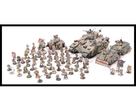 A collection of Games Workshop made Warhammer 40K role playing fantasy plastic model&nbsp;figures to include; 2 x Imperial Gu