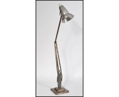 A vintage 20th century industrial pre-war 1930's Herbert Terry 2 step square base anglepoise lamp with original polished fini
