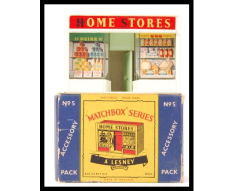 A vintage original Matchbox Lesney scale diecast model A-5 Home Stores shop accessory pack. Appears mint within the original 