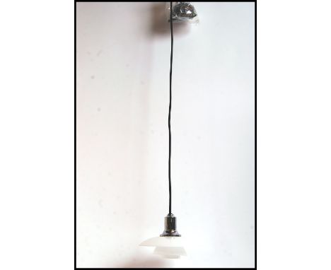 After Poul henningsen - PH 2/1 - A contemporary glass ceiling fixture light / lamp. The light consisting of three frosted gla