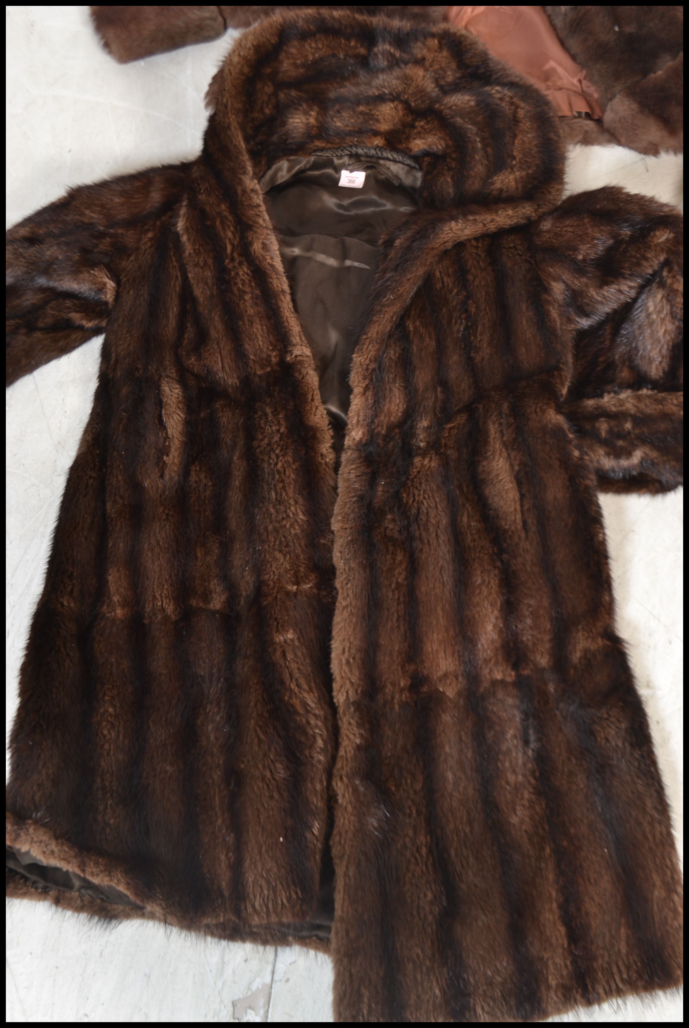 A selection of vintage retro real fur coats to include a Mono London ...