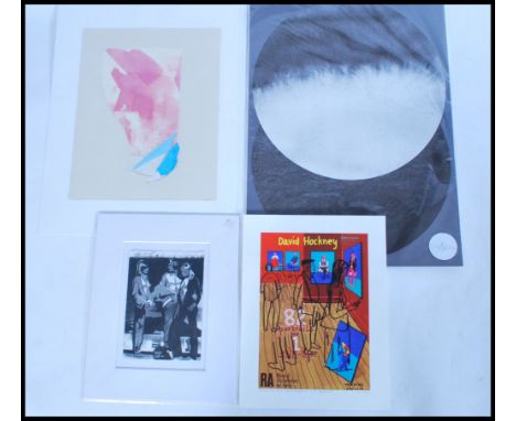 A selection of 20th century contemporary art prints to include a signed print of a Tim King drawing depicting visitors to an 