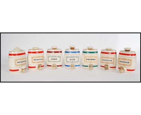 A collection of ceramic point of sale advertising water jugs, to include Dewars Whisky, Royal Lochnagar, Shepheard Neame &amp