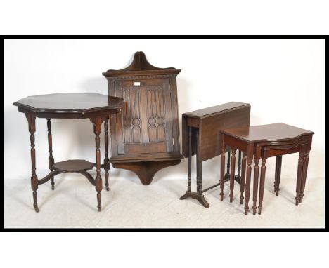 A collection of furniture to include an Ercol hanging corner cabinet, Sutherland table, nest of tables etc&nbsp;Measures: 72c