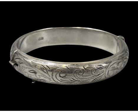 Silver hallmarked Birmingham 1961 fancy design bangle, weight 19.76 grams