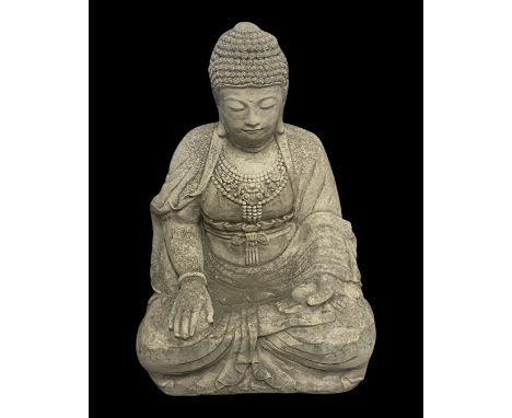 Outdoor concrete buddha style garden statue height 63cm
