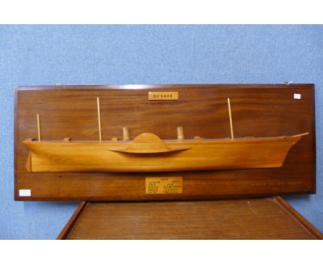 A mahogany and teak ship diorama, Persia, built by R. Napier and Sons, Glasgow ,1856, 40 x 106cms 