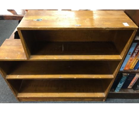 2 OAK BOOKCASES, 1 LIGHT OAK &amp; THE OTHER DARK OAK