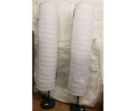2 STANDARD FLOOR LIGHTS WITH PAPER SHADES &amp; LARGE PAPER CEILING LIGHT SHADE FROM HABITAT