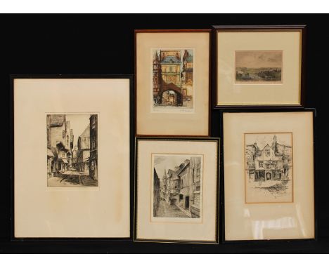 Reginal Green, A.R.E. (1884-1971), by, The Shambles, York, signed, titled label to verso, drypoint etching, 27cm x 18.5cm, fr