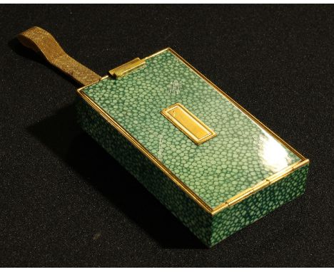 A faux shagreen compact and cigarette case 