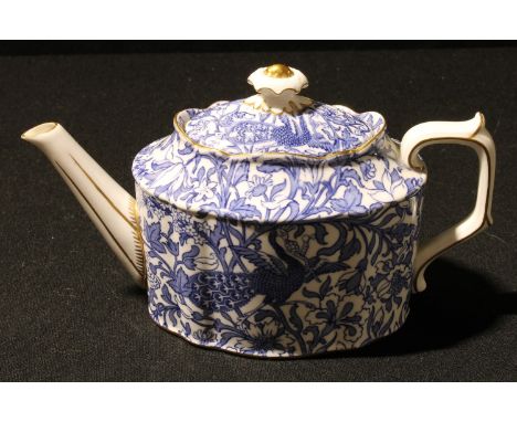A Royal Crown Derby Peacock pattern bachelor's teapot 