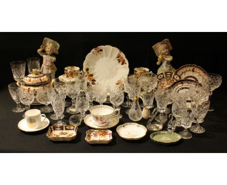 Ceramics and Glass - Royal Crown Derby including 2451, Olde Aves, etc; an early 20th century part tea set; Victorian Imari pa