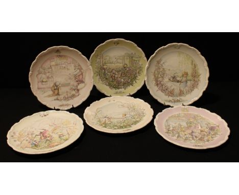 A set of six Royal Doulton Wind in the Willows collector's plates, designed by Christina Thwaites 
