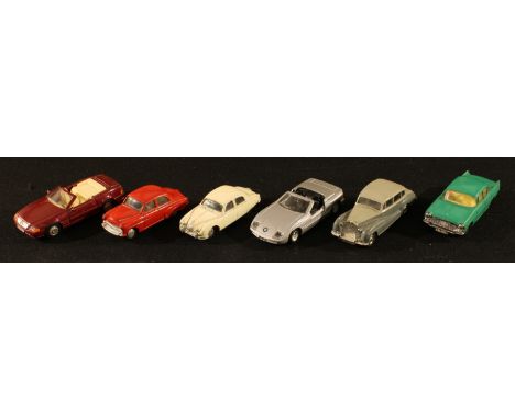 Model cars - A Dinky Rolls Royce 150; a Corgi Jaguar 2.4 Litre; a Corgi Vauxhall Velox; a Tri-ang Sopt-On Vauxhall Cresta; ot