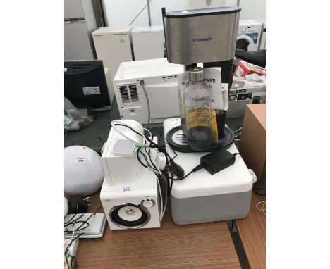A SODA STREAM, HP PRINTER, COMPUTER SPEAKER SYSTEM ETC IN WORKING ORDER 
