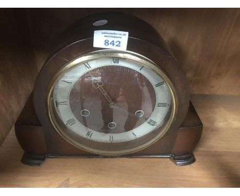 A MAHOGANY CASED WESTMINSTER CHIMING CLOCK 