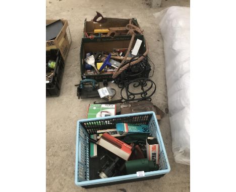 A COLLECTION OF ITEMS TO INCLUDE A NEW REPLICA CAMERA, CAST IRON BRACKETS AND RACK, FISHING REEL, TOOLS ETC 