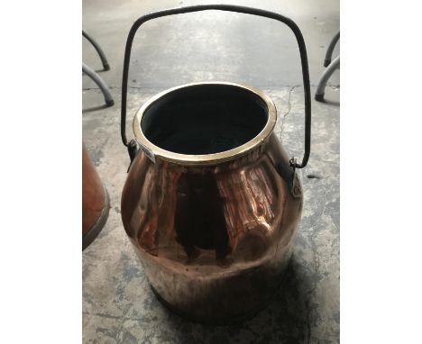 A VINTAGE COPPER MILKING BUCKET 