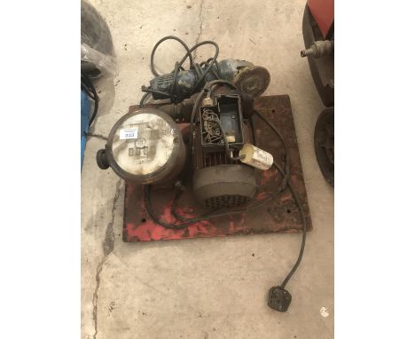 A VINTAGE FUEL PUMP INDICATOR AND AN ANGLE GRINDER 