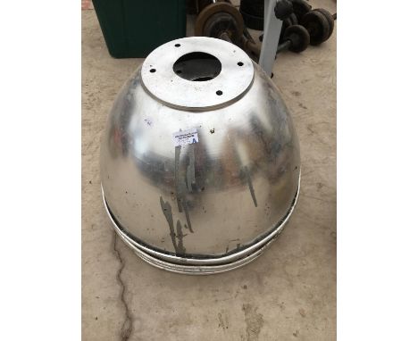 FOUR RETRO ALLOY INDUSTRIAL LAMP SHADES 