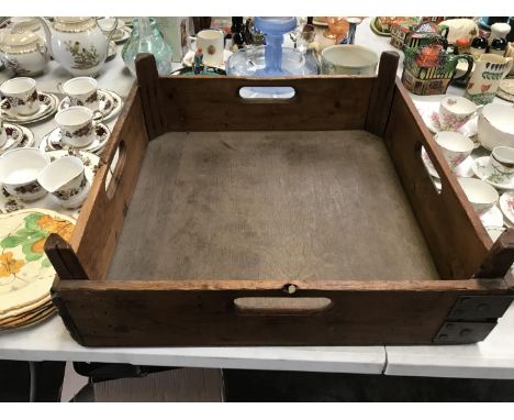 A VINTAGE WOODEN TRAY 