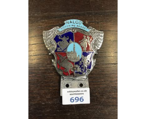 A VINTAGE NALCO MOTORING ASSOCIATION ENAMEL BUMPER BADGE 
