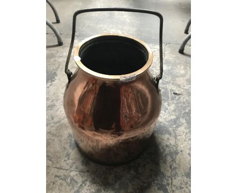 A VINTAGE COPPER MILKING BUCKET 