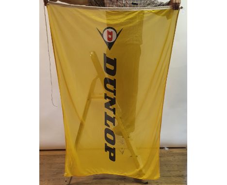 A DUNLOP banner, signed by John McGuinness and Ian Hutchinson and another SHELL banner (2)