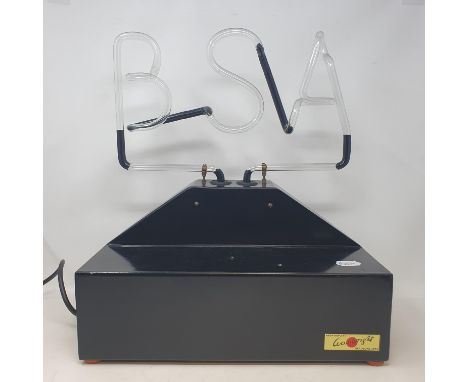 An original 1940's/50's BSA fluorescent light dealership sign