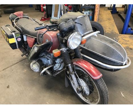 A 1976 BMW 60/7 combination Registration number LCV 328P Frame number 2961758 Engine number 2961758 V5 Untouched barn find St
