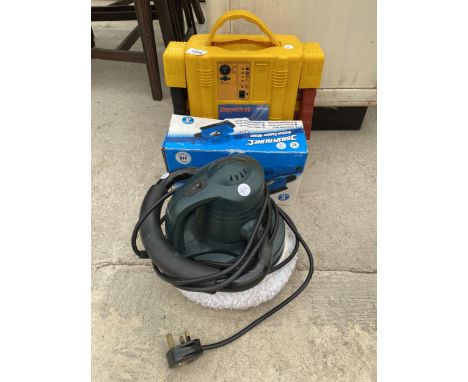 A SUPERTOOL BATTERY POWER STATION, A CAR POLISHER AND A SILVERLINE SANDER 