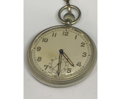 A 1940?S MILITARY GS/TP SERVICE OPEN FACED POCKET WATCH , SERIAL NUMBER 066644 50MM 