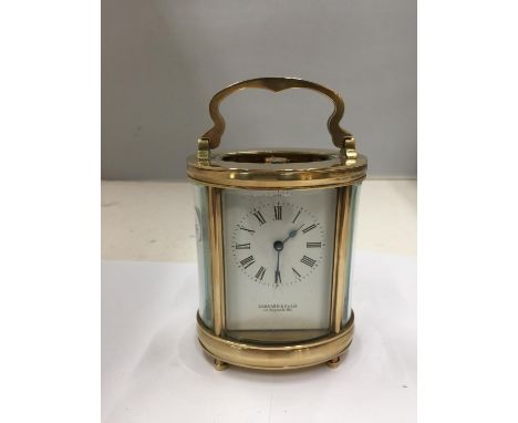 A GARRARD &amp; CO LTD CARRIAGE CLOCK (GLASS ON TOP A/F) 
