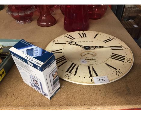 A DIGITAL PHOTO FRAME ALARM CLOCK PLUS A JONES &amp; CO WALL CLOCK 