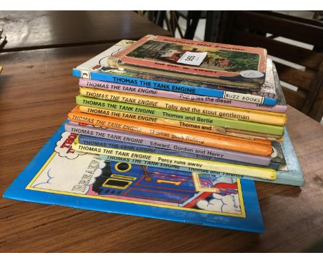 TWELVE THOMAS THE TANK ENGINE BOOKS TO INCLUDE THOMAS GOES FISHING, PERCY RUNS AWAY, ETC 