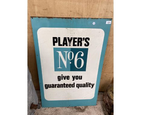 A VINTAGE ENAMEL 'PLAYERS NO.6' SIGN 