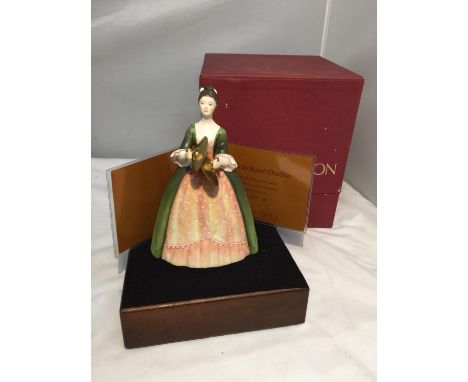 A ROYAL DOULTON FIGURINE, CYMBALS HN2699, MODELLED BY PEGGY DAVIES AS PART OF THE LADY MUSICIANS SERIES, IN BOX WITH CERTIFIC