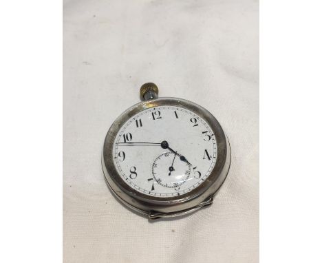 AN ANTIQUE .935 SILVER GRADE ELSINORE K SWISS OPEN FACED POCKET WATCH 50MM SEEN WORKING BUT NO WARRANTY 