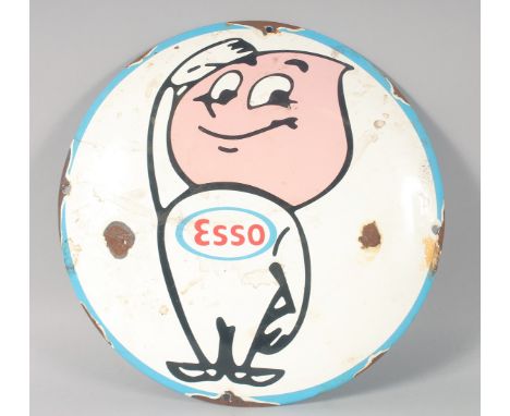 A NOVELTY CIRCULAR ENAMEL SIGN "ESSO" 12ins diameter