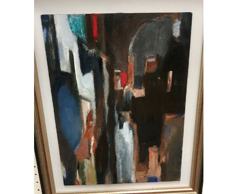 JERZY SWIECIMSKI (b. 1927) "Figure study of figures by an archway" oil on panel, unsigned 33 cm x 24 cm