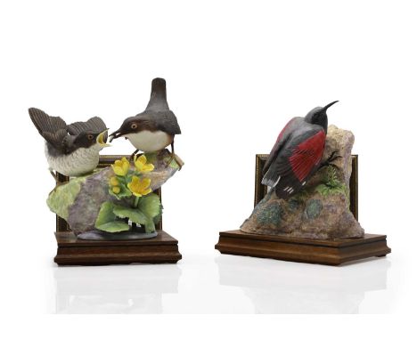 Two Royal Worcester porcelain models  by James Alder, with printed marks and certificates, comprising 'Dippers', limited edit
