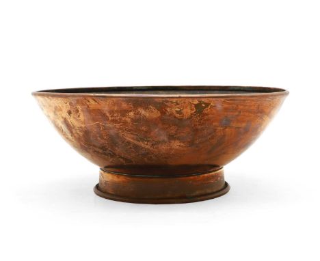 A copper planter,  19th century, footed, with an impressed seal on the interior, 36cm diameter, 14.5cm highCondition ReportVe